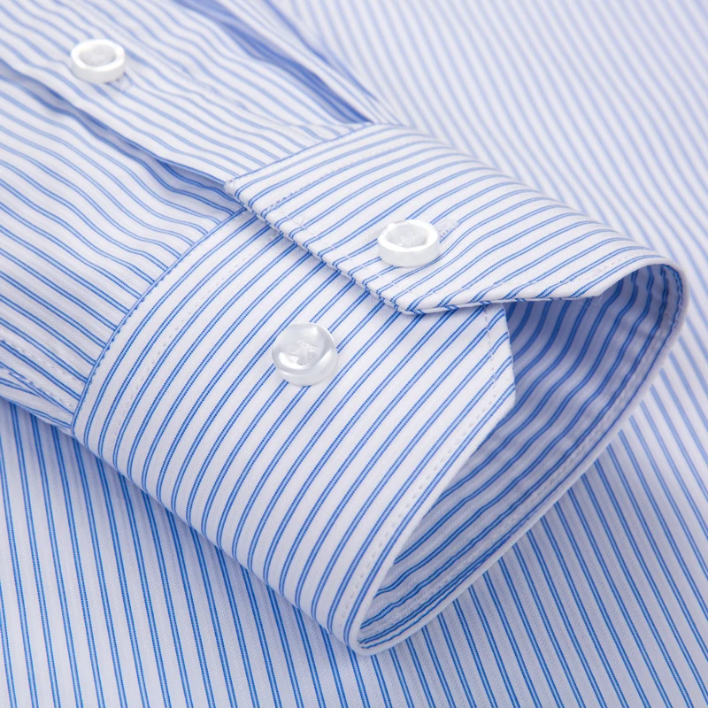 Camicie classiche da uomo 100% cotone Non in ferro tasca singola con toppa manica lunga camicia elegante a righe scozzese da lavoro formale dalla