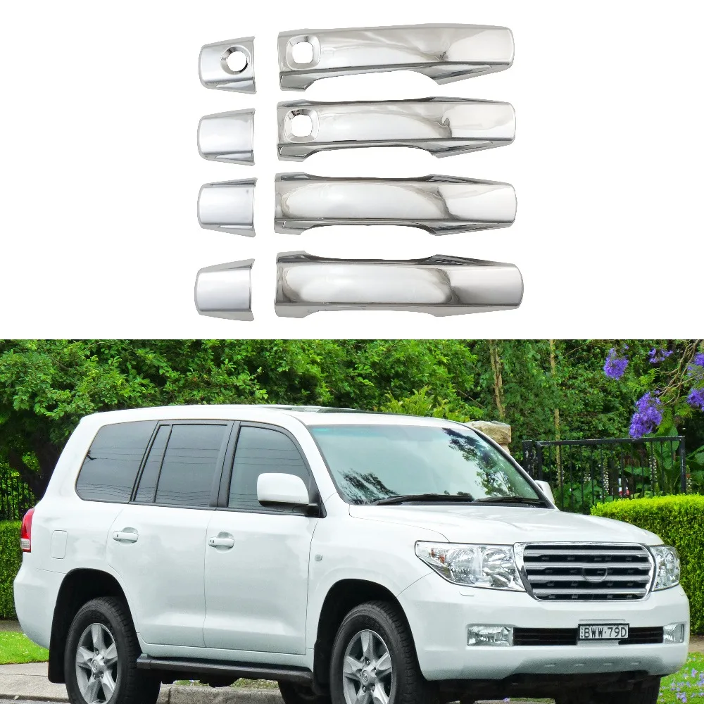 

8Pcs Car The door handle covers For Toyota Land Cruiser LC200 FJ200 2008-2014 2015-2020 ABS Chrome Accessories