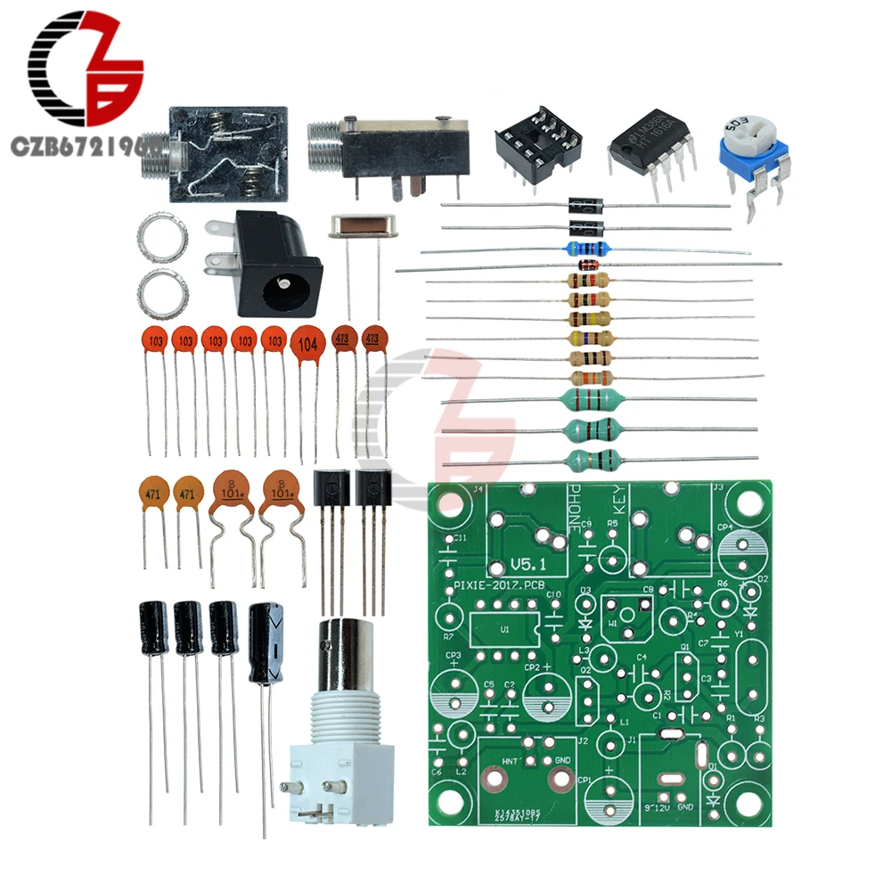 DIY Kits 12V S-PIXIE CW QRP Shortwave Radio Transceiver 7.023Mhz DC 9-13.8V