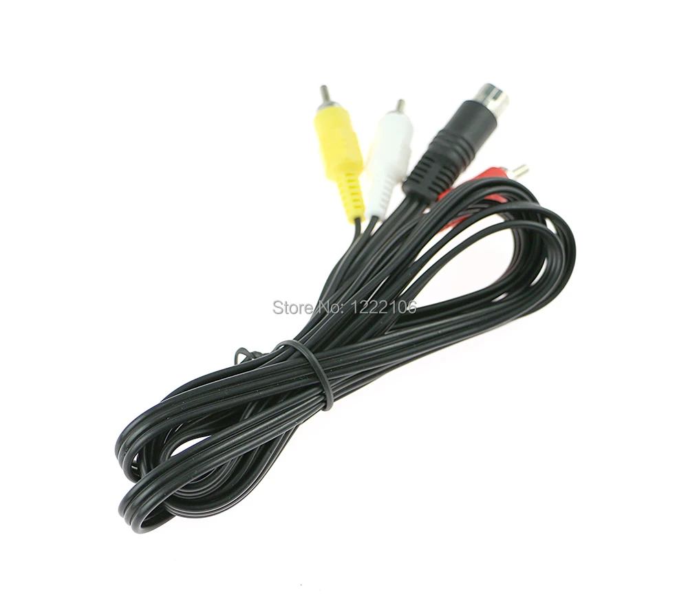 1PCS 1.8M AV RCA Audio Video สาย 9 พินเกม 3 RCA สําหรับ Sega Genesis 2 3 II III สําหรับ Saturn เกมทนทานสายเชื่อมต่อ