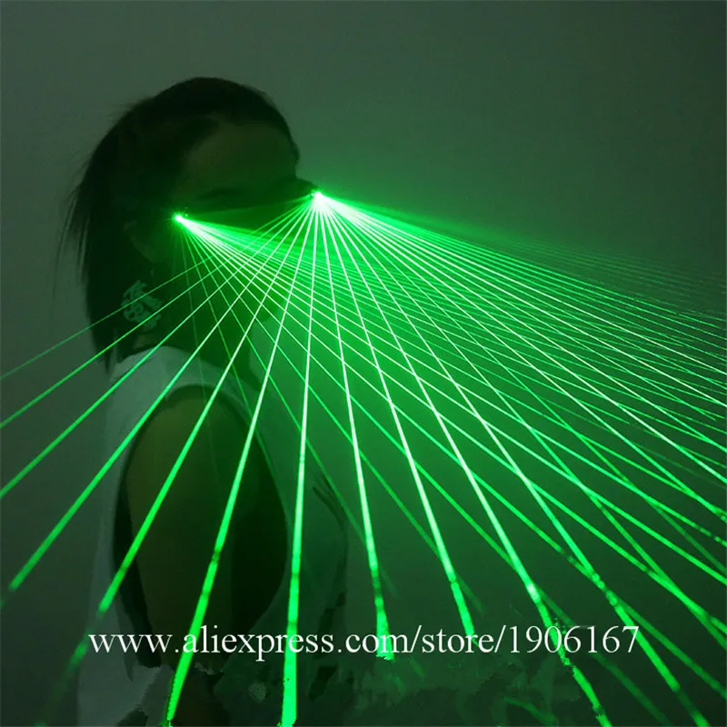 

Free Shipping LED Laser Glasses Green Light Dancing Stage Show DJ Club Party Green Laserman Show Glasses Multi Beams