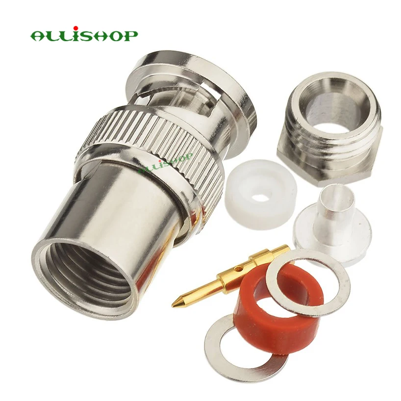 Pince de prise mâle Q9 BNC, adaptateur de connecteur RF droit pour câble RG58 RG142 RG223 LMR195 2 pièces