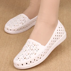 Cresfimix sapatos femininas women fashion comfortable breathable summer shoes lady cute spring slip on jelly flat shoes a2040