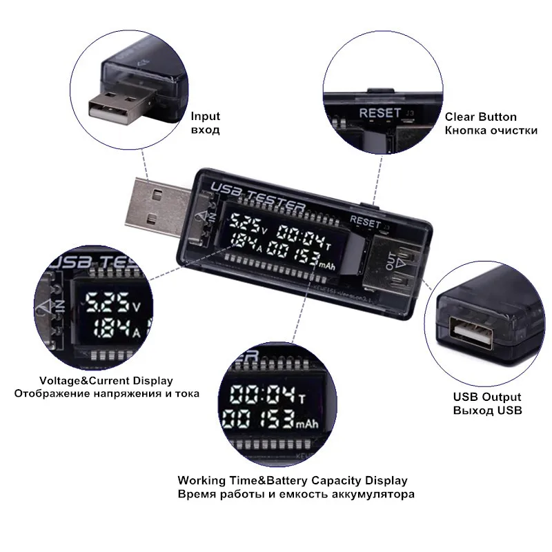 3 IN 1 Detektor USB Voltmeter Ammeter USB Tester Tegangan Saat Ini Tester Kapasitas Daya Tester Meter Tegangan Saat Ini