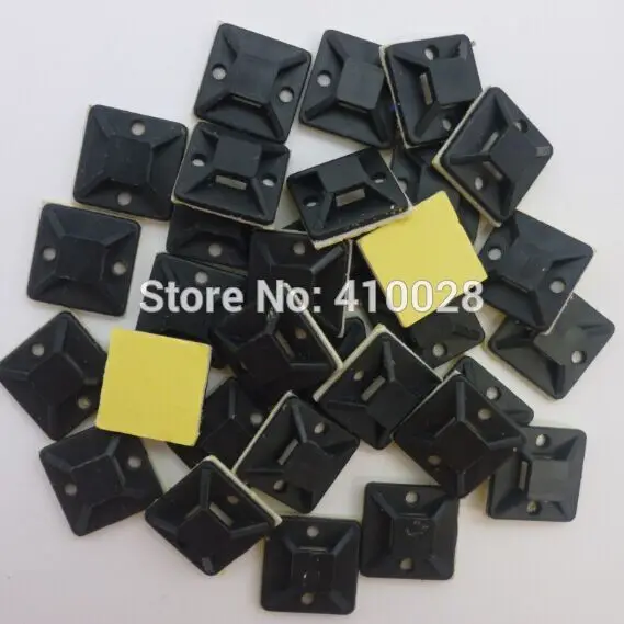 shhworldsea 1000pcs 20 x 20 mm Square Self-Adhesive Cable Tie Mount Base