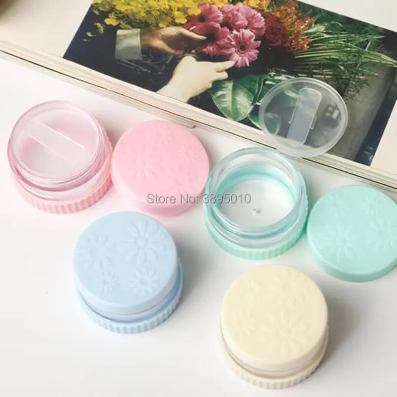 Portable Plastic Cosmetic Empty Jars Bottles Eyeshadow Makeup Cream Lip Balm Container Pots F425