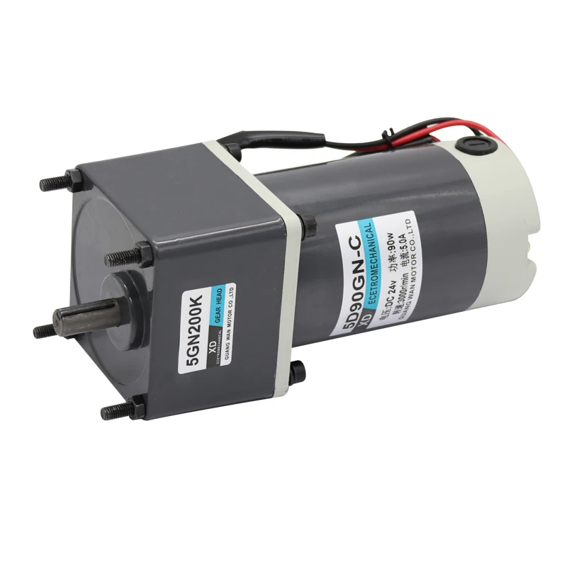 

12V24V gear reduction DC motor 90W CW/CCW large torque slow speed small motor shaft width 12mm