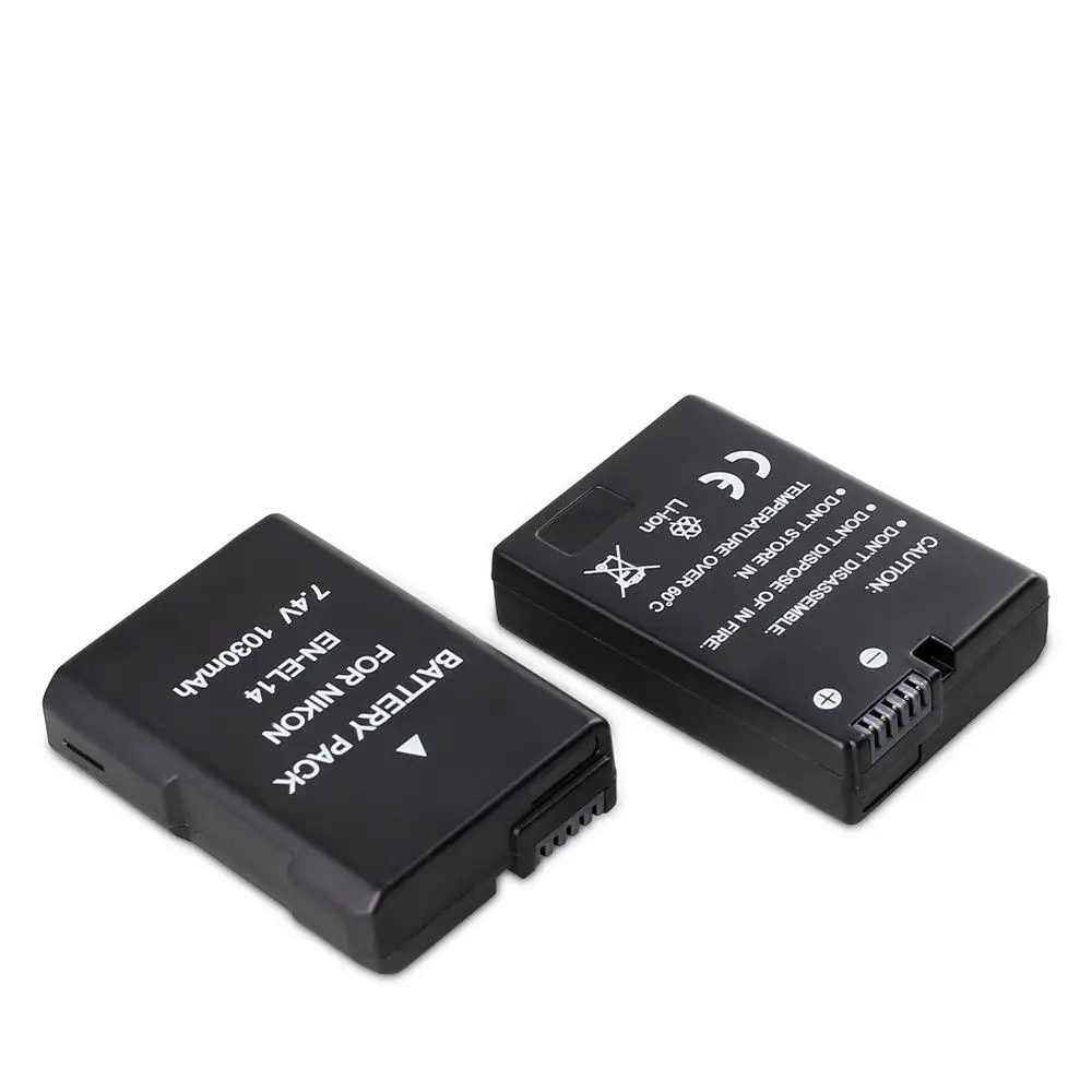 JINTU Power Battery Grip otturatore supporto mano per NIKON D5100 D5200 D5300 + 2pcs decodifica EN-EL14 Kit batteria DSLR