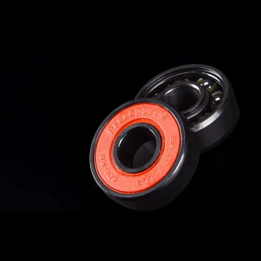 FreeSport – roulements hybrides en céramique noire, 7 perles, ABEC9 haute vitesse, pour Skateboard, LongBoard, patinage en ligne, spinner à main, 608