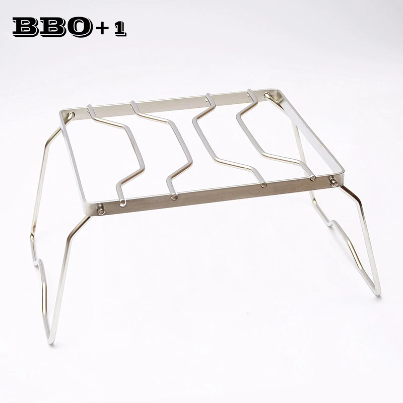 stainless steel BBQ Barbecue Grilling net Outdoor mini Portable Folding stove head pot bracket Firewood rack small With bag