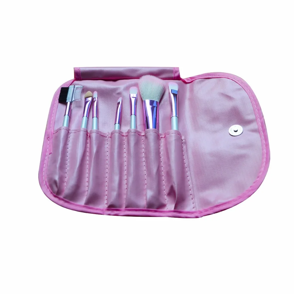 

Hot Sale 7 Pcs Maquiagem Makeup Brushes Professional Beauty Make Up Brush Set/kit Cosmetic Foundation Brush Pink Leather