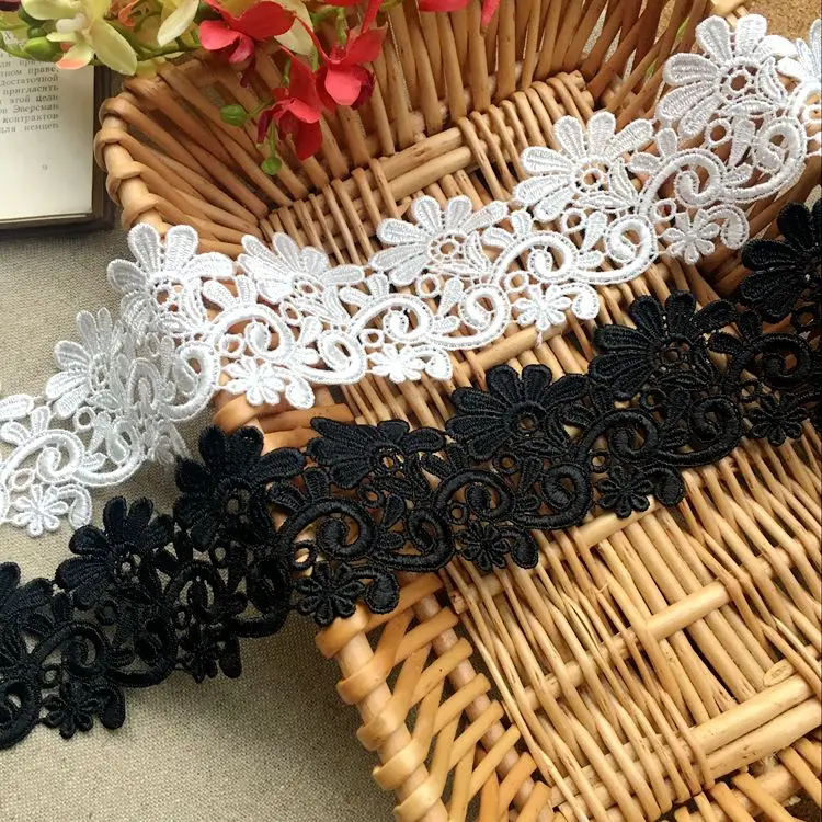 5.5cm Width High Quality Decoration Water Soluble Flower Lace Trim Sewing Crafts Women Cloth Dress Accessories DIY