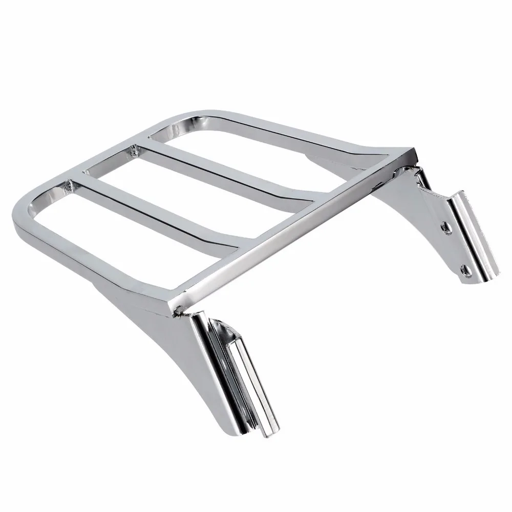 Chrome Motorcycle Sissy Bar Backrest Luggage Rack Rear Carrier For Harley Sportster XL 1200 883 Dyna Heritage Softail FLST