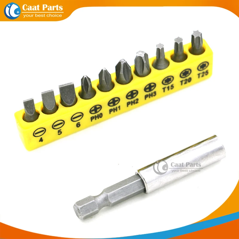 12PCS/SET, 295MM 1/4 Inch Soft Flexible Shaft Hex Shank Extension and Screwdriver bits ,Connecting rod.