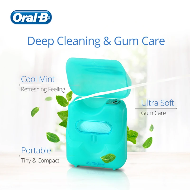 Oral B Glide Pro-Health Comfort Plus Floss Ultra Soft Gum Care Dental Flosser for Oral Hygiene Mint Flavor 40m 2/6 pcs