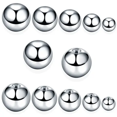 Boules à vis en acier, 100 pièces/lot, 16G 14G, accessoires, bijoux pour le corps, anneau, lèvres, mamelon, piercing, sourcils, civière, anneaux, boule