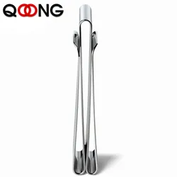 QOONG-Clip de Metal de acero inoxidable para hombre y mujer, soporte delgado de tres caras para tarjetas de crédito, billetes, ML1-005