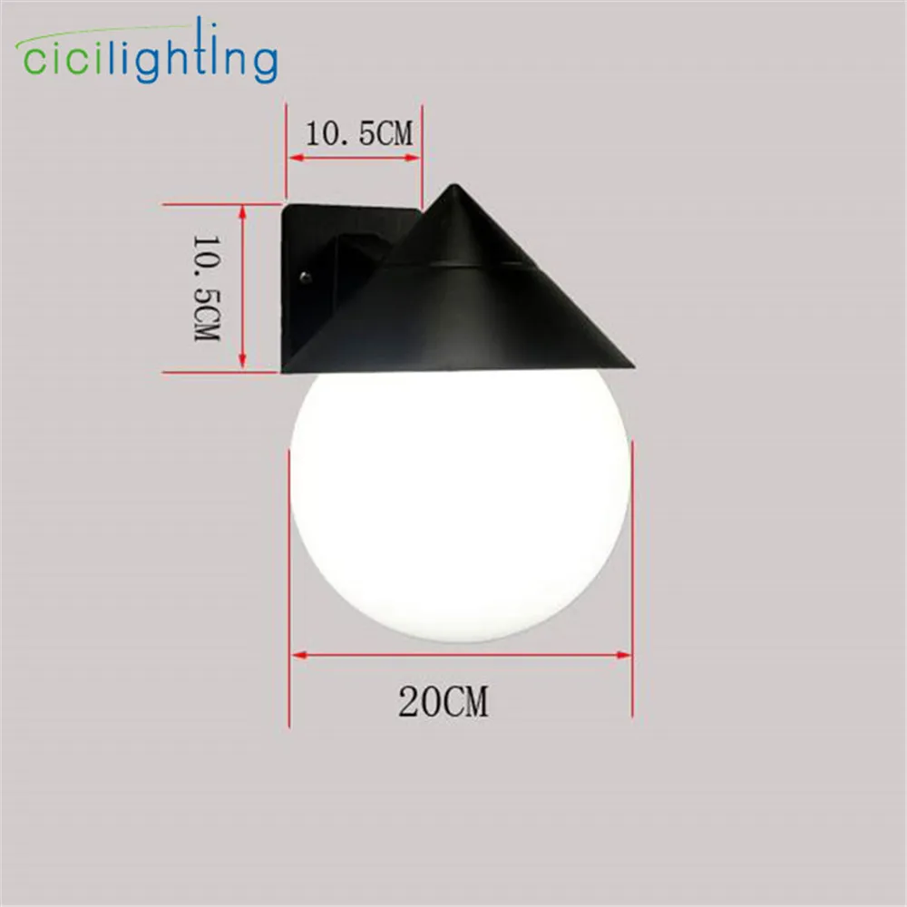 Luces led de pared para porche y jardín al aire libre, 7W, IP54 E27, 100-240V, lámpara de pared impermeable de PVC transparente blanco para pasillo, balcón, escalera y patio