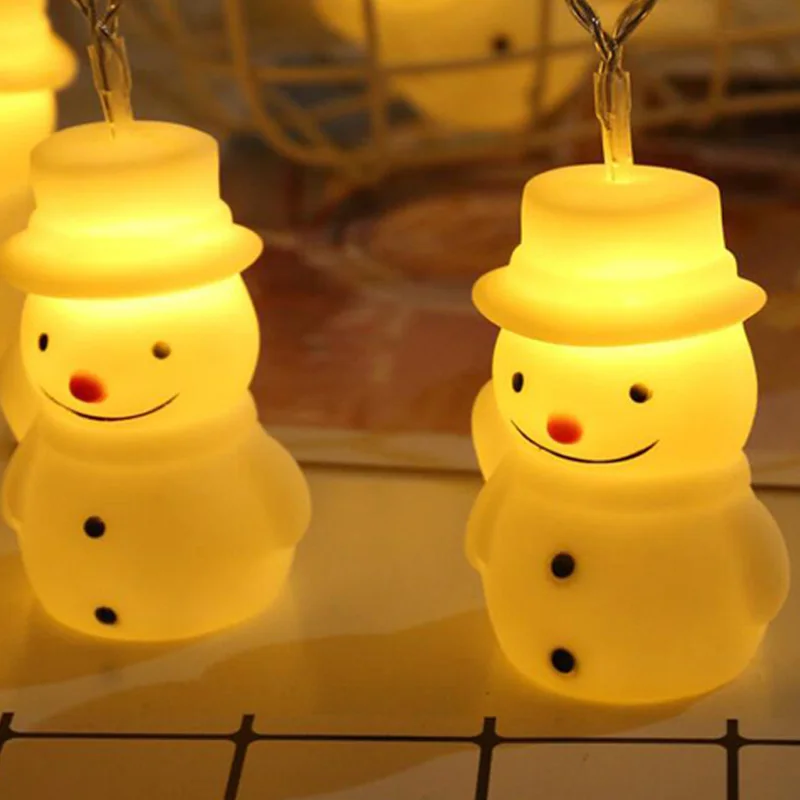 

Glowing/LED/Flash/Light Up Silicone Santa Claus Cute Snowman String For Christmas Party Battery Light String Holiday Decoration