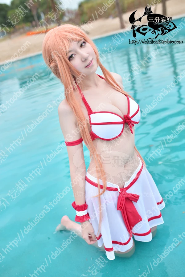 New Asuna Yuuki Cosplay Bikini Set  Cosplay Costumes White 11
