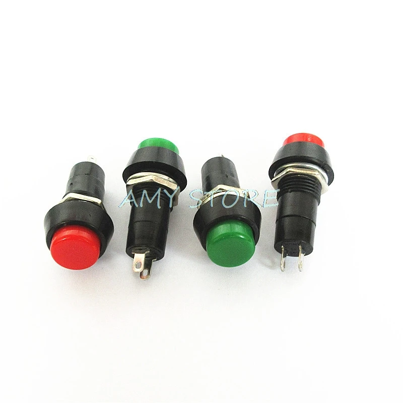 10 pièces 2Pin plastique 12mm rond bouton poussoir PBS-11A auto verrouillage verrouillage verrouillage PBS-11B momentané non-verrouillage interrupteur 3A 150V