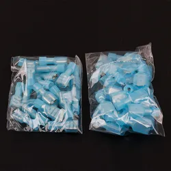 100pcs Male & Female Nylon Crimp Terminator Kit Blue Fully Insulated Butt Electrical Wire Cable Connectors For 16-14AWG