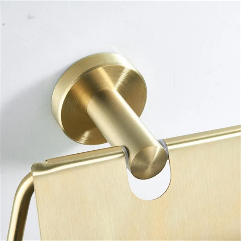 Toilet Paper Holder Black/Brushed Gold Stainless Steel Bathroom Accessory Paper Hook Towel Rack Roll Paper Holder Cover Hardware