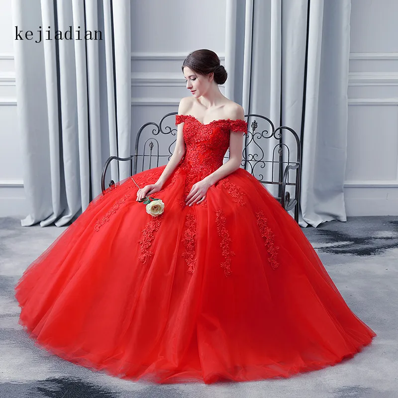 Vestido De novia rojo vintage con perlas, traje De novia rojo con cuentas, apliques De encaje, talla grande, 2020