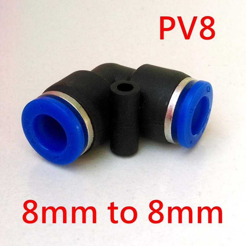 100pcs/lot  Pneumatic Fittings L type 8mm to 8mm Elbow Pipe Fitting PV8 90 Degree Angle Plastic Fitting