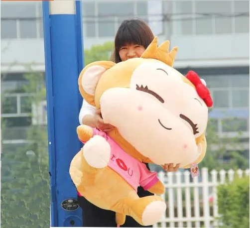 de gevulde mooie aap dier knuffels schattige vrolijke aap speelgoedpop verjaardagscadeau meisje roze apen ongeveer 70 cm