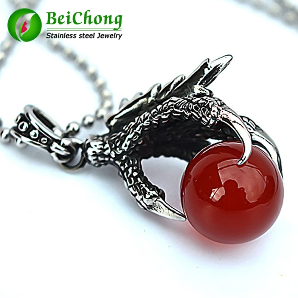 (10 pieces/lot) Punk Accessories China Wind Steel Titanium Necklace Pendant Retro Black Eagle Talon Personality Pendant