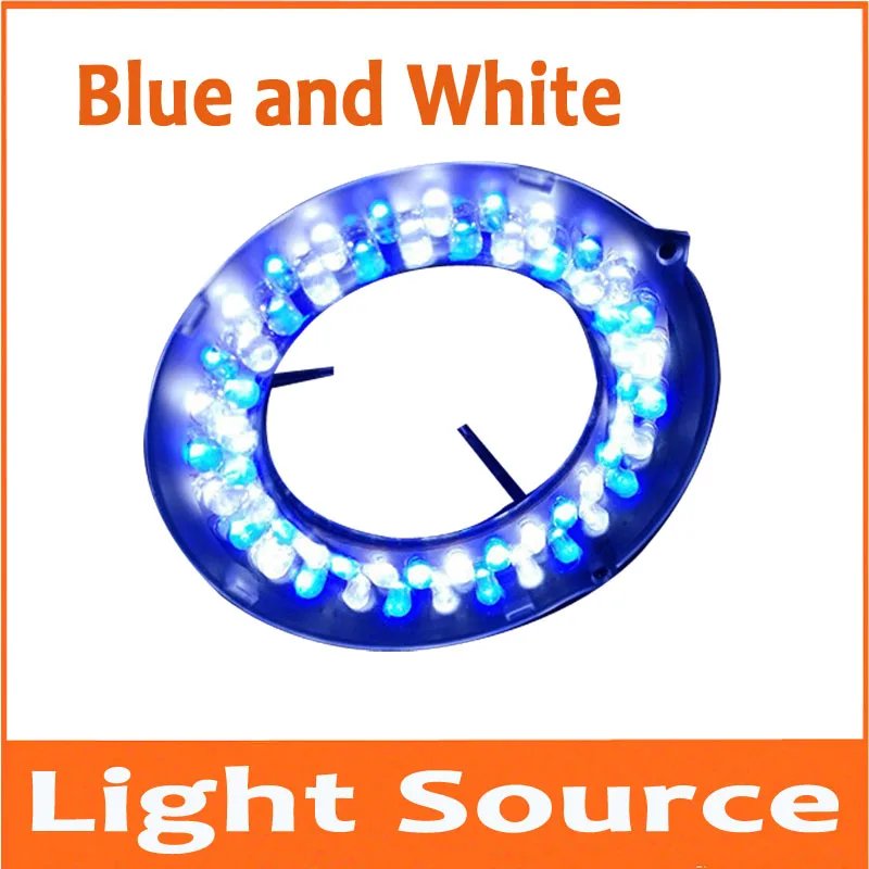 56pcs White and Blue Colorfull LED Adjustable Zoom Microscope Lamps Light Microscope Ring Bulb Laser welding Lamp Light Source