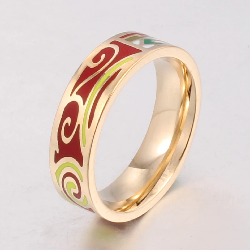 Vintage Rings for Women and Colorful Enamel Rings Style Art and Design Girlfriend Gift