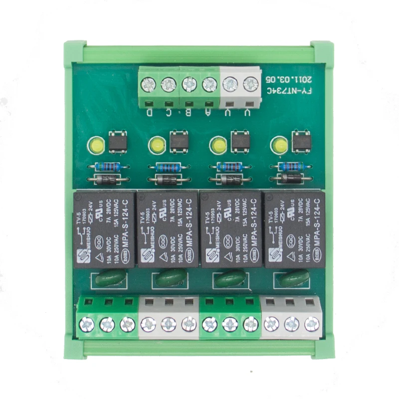 4 channel T73 AC/DC 24V DIN Rail Mount Relay Module