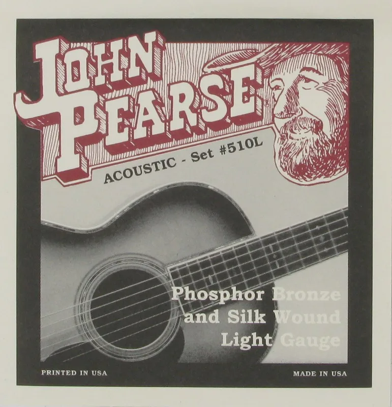 John Pearse Silk and Phosphor Bronze Acoustic Guitar Strings, 510L Light SILKS / 610LM Light/Medium SILKS