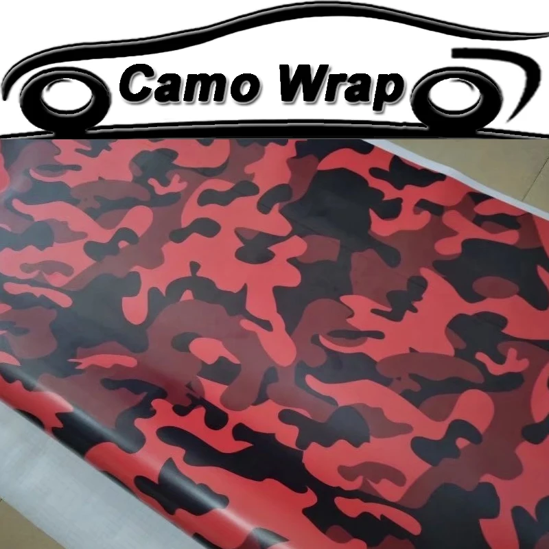 

Red Black Car Vinyl Film Camouflage Wrap Air Bubble Free ORINO WRAPS pvc Adhesive Sticker Motorcycle scooter Car Wrapping Decal