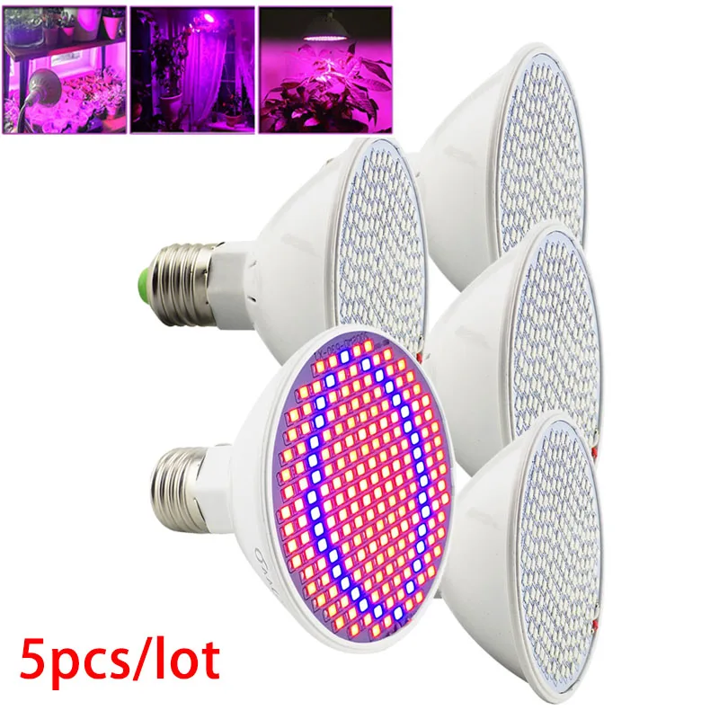 AC 5pcs E27 red blue LED Plant Grow Light Lamp Growing Lights 110V Bulbs for Hydro Flower Indoor Vegetable greenhouse growtent