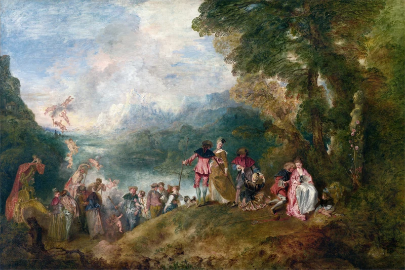 

scenery canvas print landscape poster wall art picture Imagich Top 100 prints The Embarkment to Cythera By Jean Antoine Watteau
