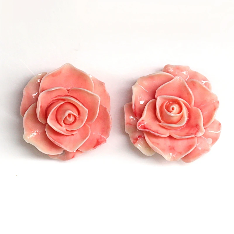 

Hot Sale Pink Conch Carved Rose Front Drilled Earrings For Women 31x31x15mm 14.3g Best Gift For Her