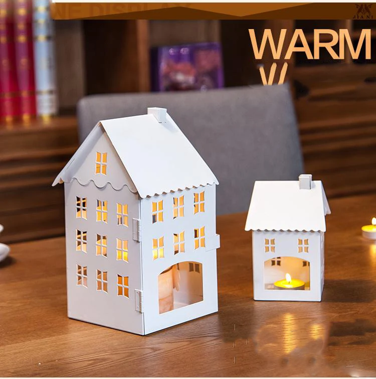 Danish Cabin Lantern* Candlestick* Cute House Wind Light* Children's Room Soft Home Decoration* Photography Props