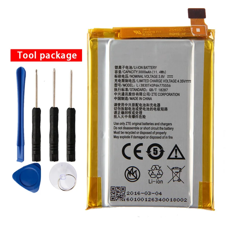 Original Axon A1 phone battery For ZTE Axon A1 AXON A2015 Axon Tianji A2015 TD-LTE Dual Blade V7 Max Li3830T43p6h775556