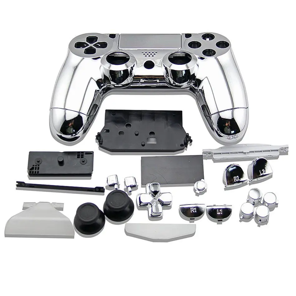 PS4 Full Set Housing Shell buttons For PS4 V1 Controller Case Cover PlayStation 4 DualShock 4 Wireless Gamepad Plating Chrome
