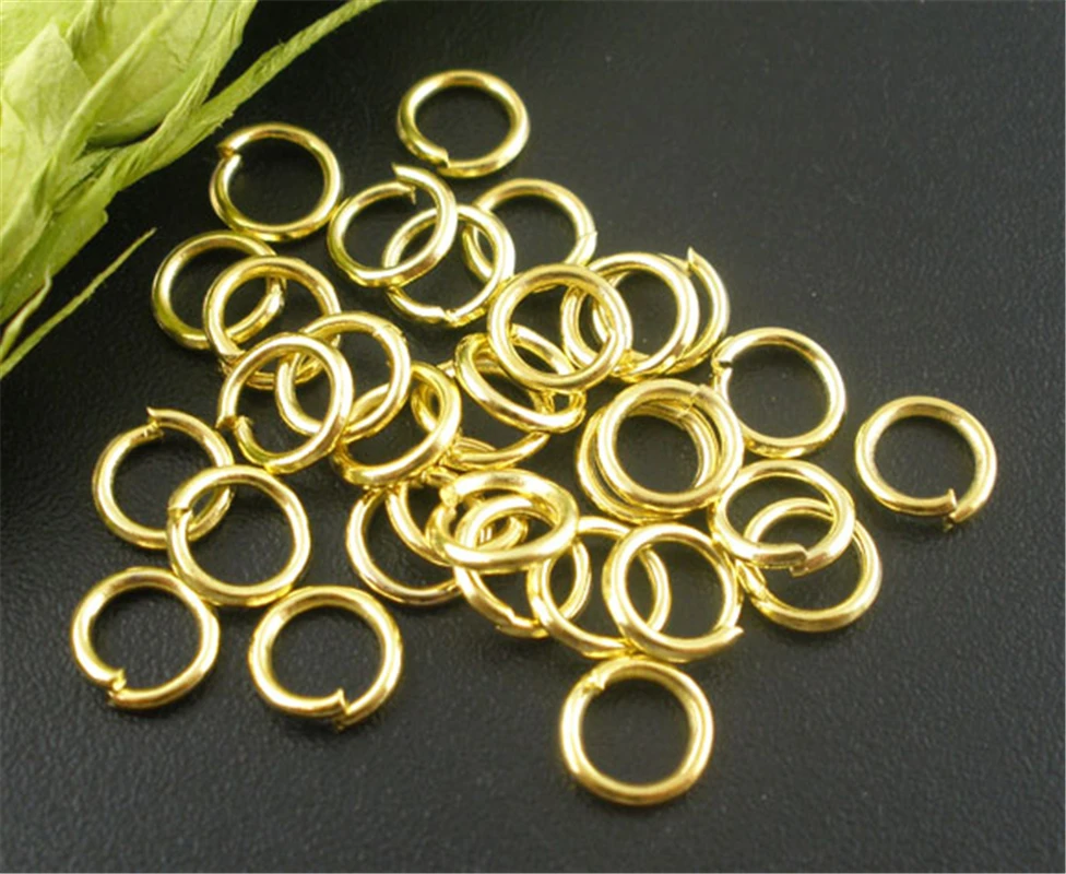 DoreenBeads 500 PCs Gold color Open Jump Rings Basic Accessories Circle Jump Rings for DIY Jewelry Making 6x1mm Findings