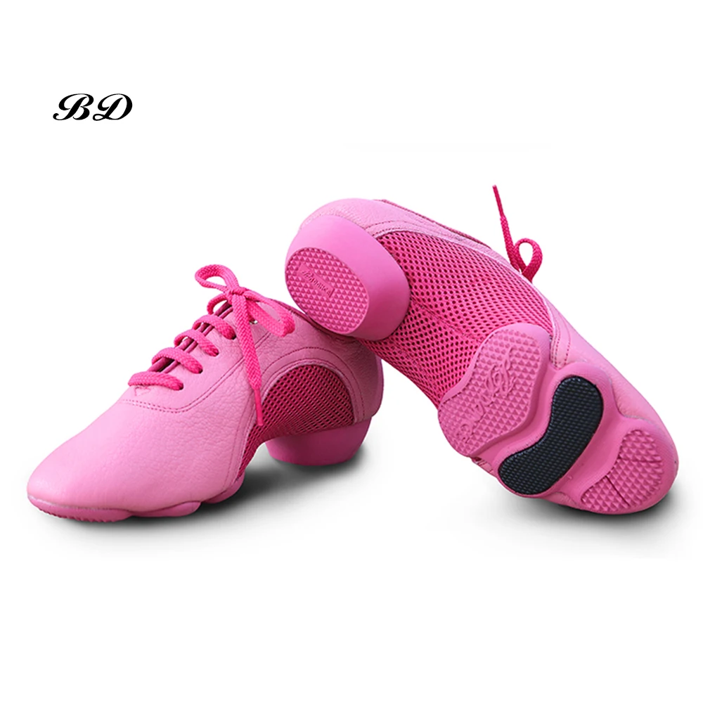 BDDANCE Latin Dance Shoes Sneakers WOMEN MEN SHOES Jazz Modern Shoe Oxford Cloth Non-slip rubber sole Genuine Leather Sweat BD