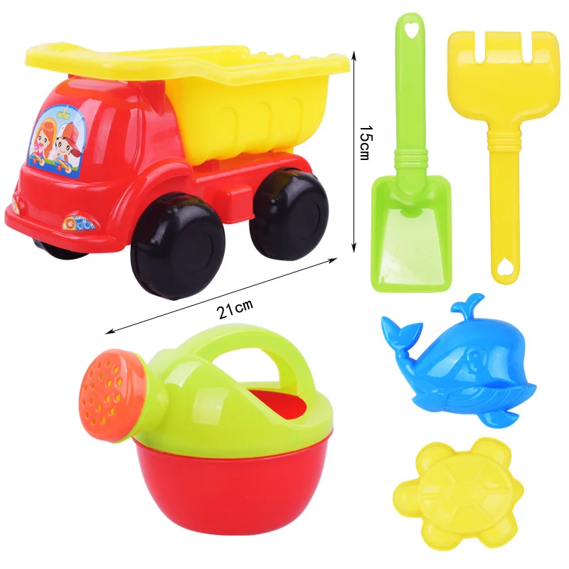 Ensemble de jouets de plage pour enfants, modèle de voiture, arroseur, pelle de douche, camion, outils, maison de jeu pour garçons