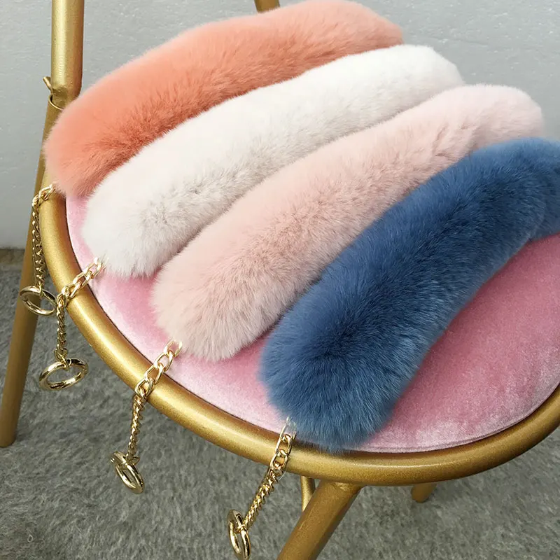 

55cm Replacement Bag Strap Genuine Real Rabbit Fur Handbag Should Handle For Women Purse Belts Charm Winter Accessories R33