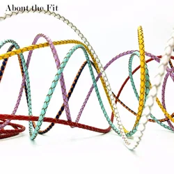 ATF 3mm Genuine Braided Leather Real Leather Home Decoration Handcrafts Beading Accessories Lacing Jewelry Making Woven Ropes