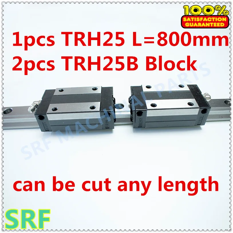 

High quality 25mm Precision Linear Guide 1pcs TRH25 L=800mm Linear guide rail+2pcs TRH25B linear slide block for X Y Z Axis