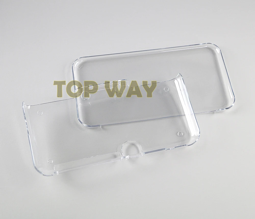 2 piezas de plástico transparente, protector de cristal duro, funda de piel para nueva consola 2DS XL con paquete