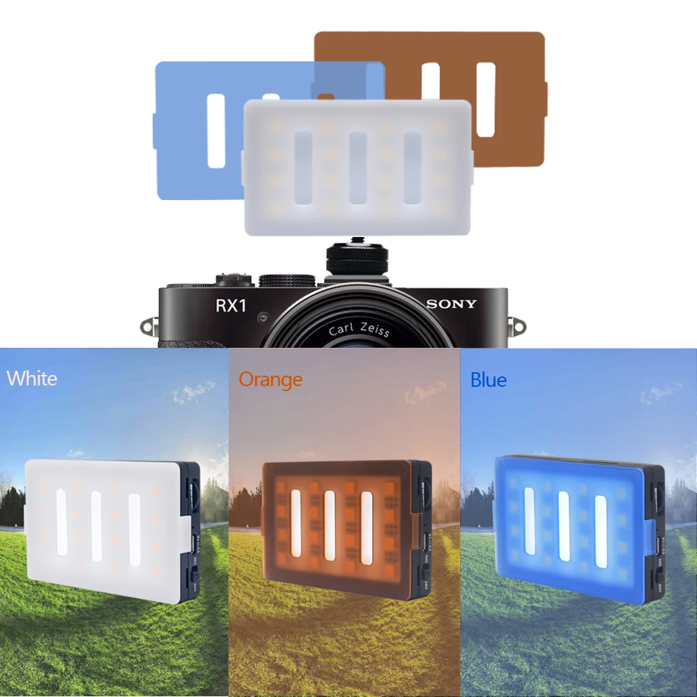 Mcoplus-Luz LED LED16 para vídeo CRI 95, batería de iones de litio integrada, recargable por usb, para teléfono, cámara, DV, videocámara, flash